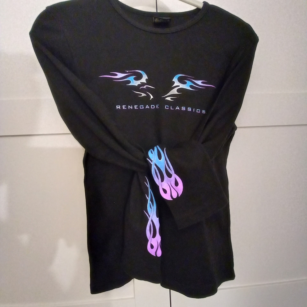 Womens Long sleeve Motocycle Tee Size M